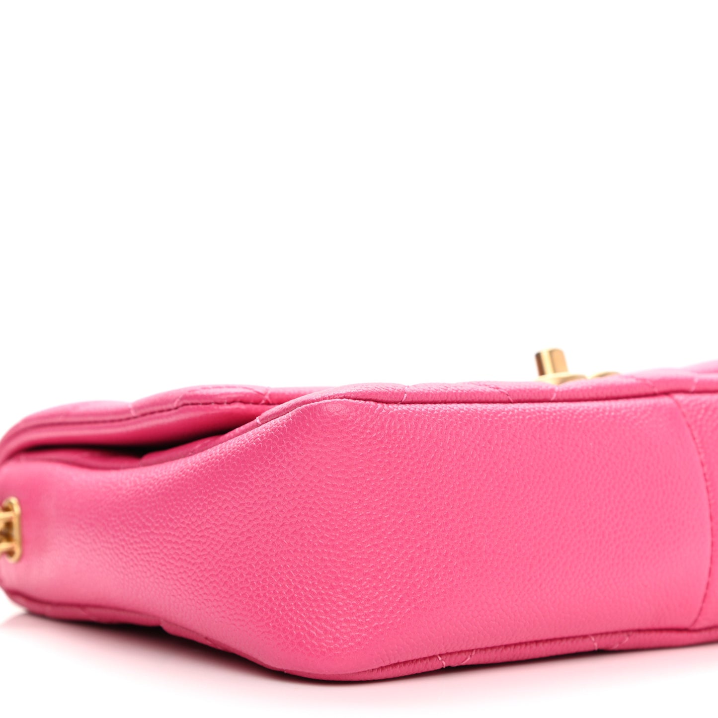 Shiny Caviar Quilted Small Chain Melody Flap Dark Pink