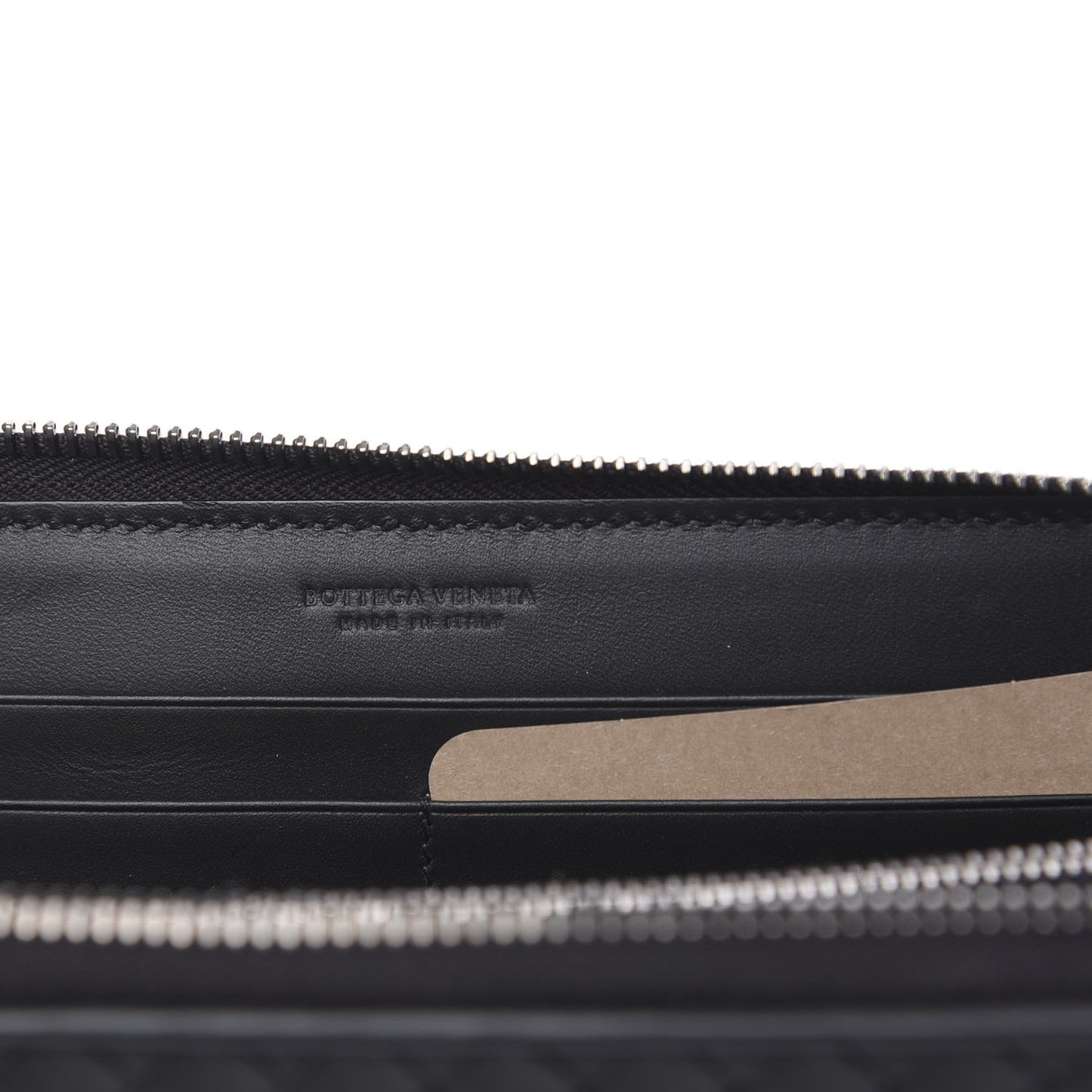 Nappa Intrecciato Zip Around Wallet Black
