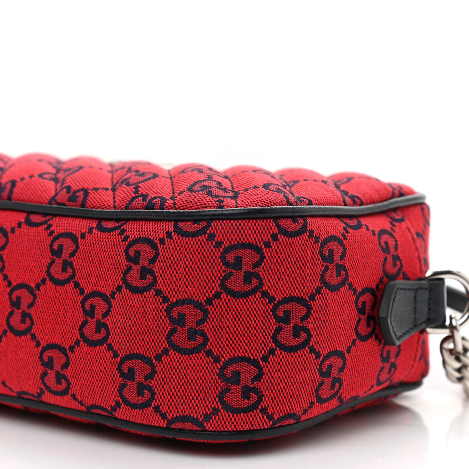 Gucci Monogram Multicolor Matelasse Diagonal Small GG Marmont Chain Shoulder Bag Red Blue 8 of 8