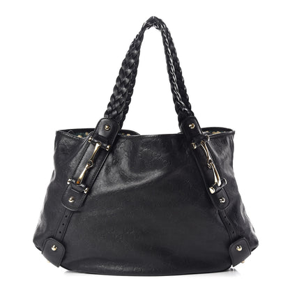 Gucci Guccissima Medium Pelham Shoulder Bag Black 1 of 12