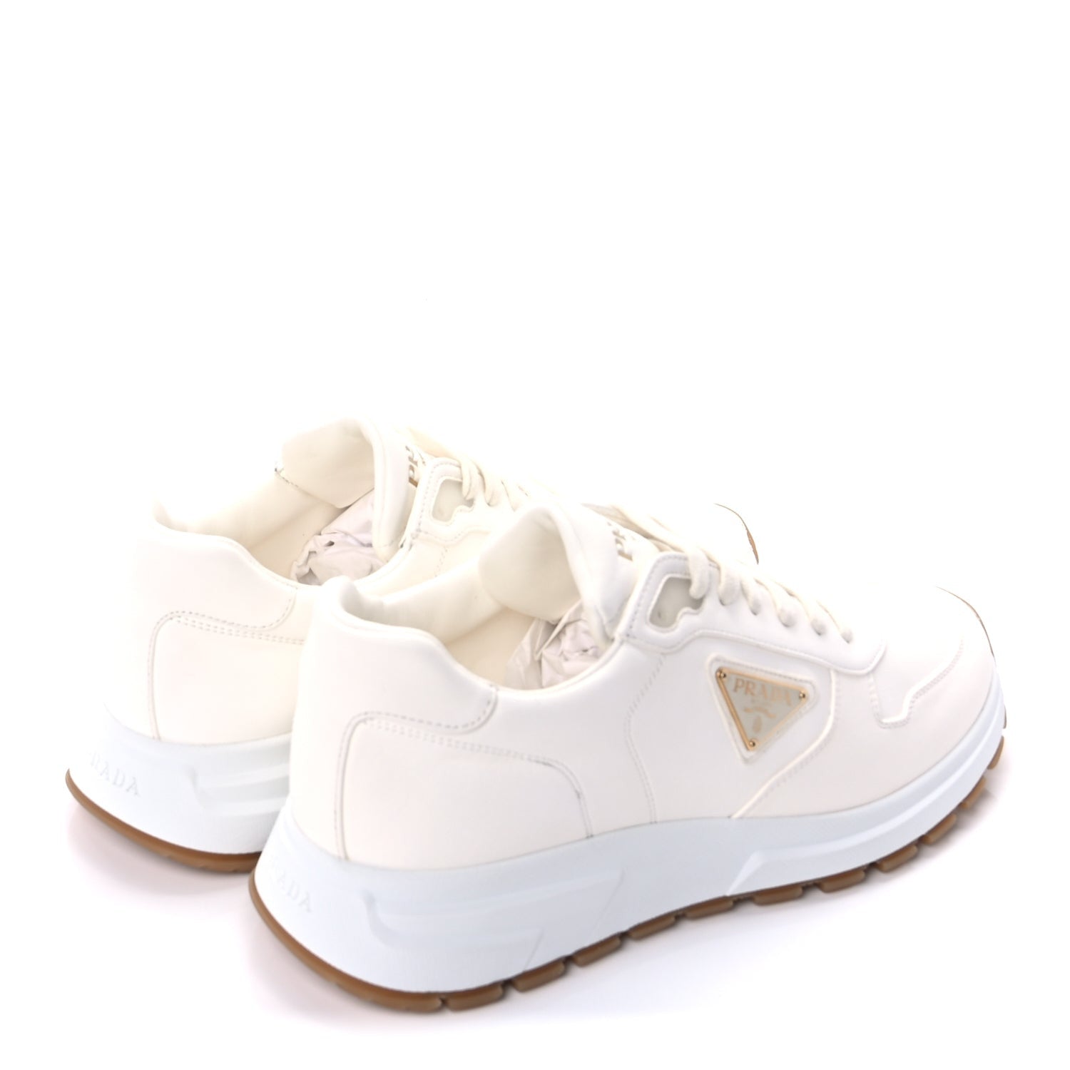Prada Nappa Metal Triangle Logo Mens Prax 01 45mm Sneakers 42.5  Avorio 5 of 10