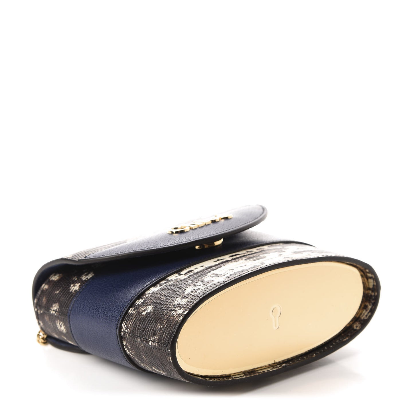 Lizard Embossed Calfskin Small Aby Lock Captive Blue