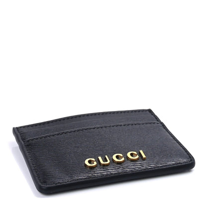 Gucci Calfskin Script Card Holder  Black 4 of 8