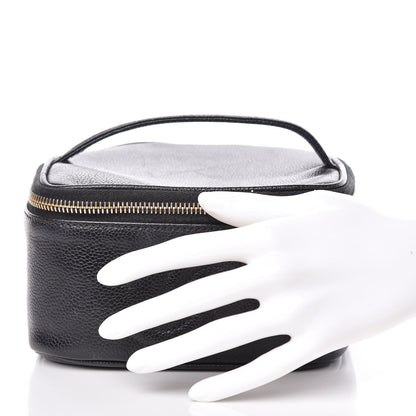 Chanel Caviar CC Vanity Cosmetic Case Black 2 of 9