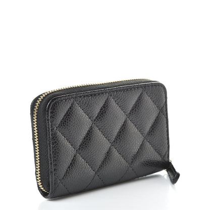 Chanel Caviar Quilted Zip Coin Purse Black 3 of 9