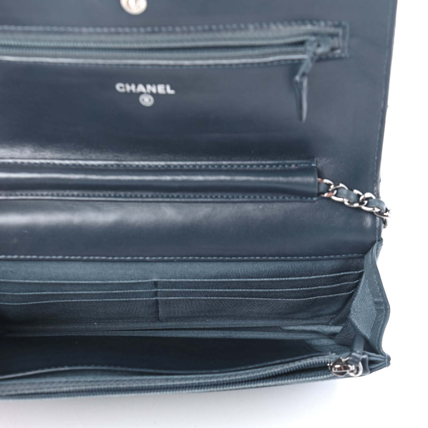 Chanel Aged Lambskin Quilted Reissue Wallet On Chain WOC Dark Blue 4 of 4