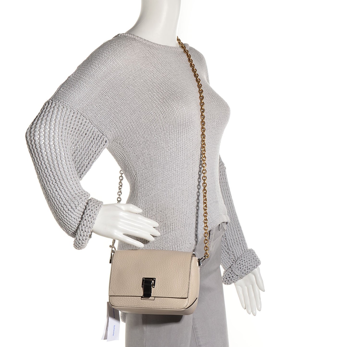 Pebbled Calfskin Extra Small Courier Talc