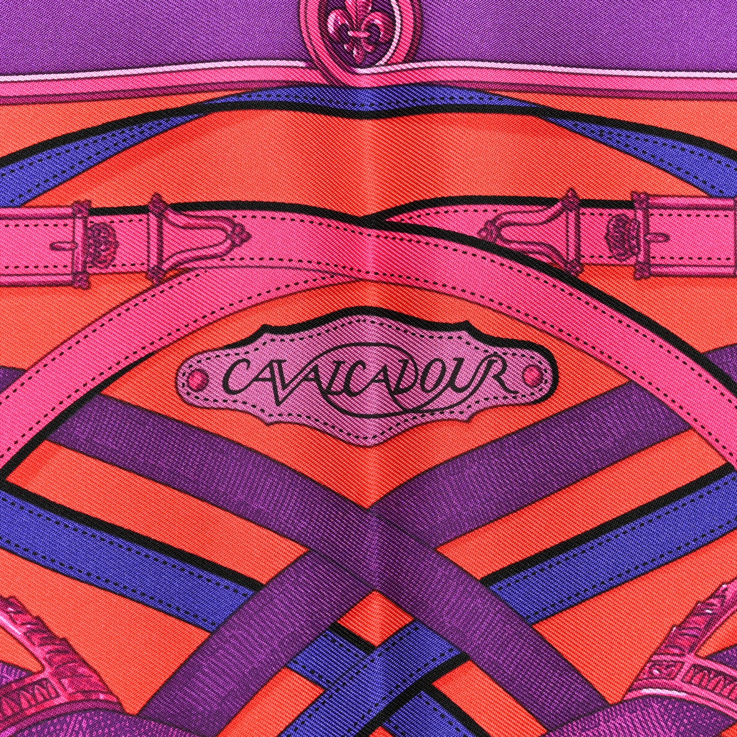 Hermes Silk Cavalcadour Scarf 45 Violet Rouge Indigo 5 of 5