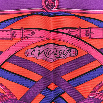 Hermes Silk Cavalcadour Scarf 45 Violet Rouge Indigo 5 of 5
