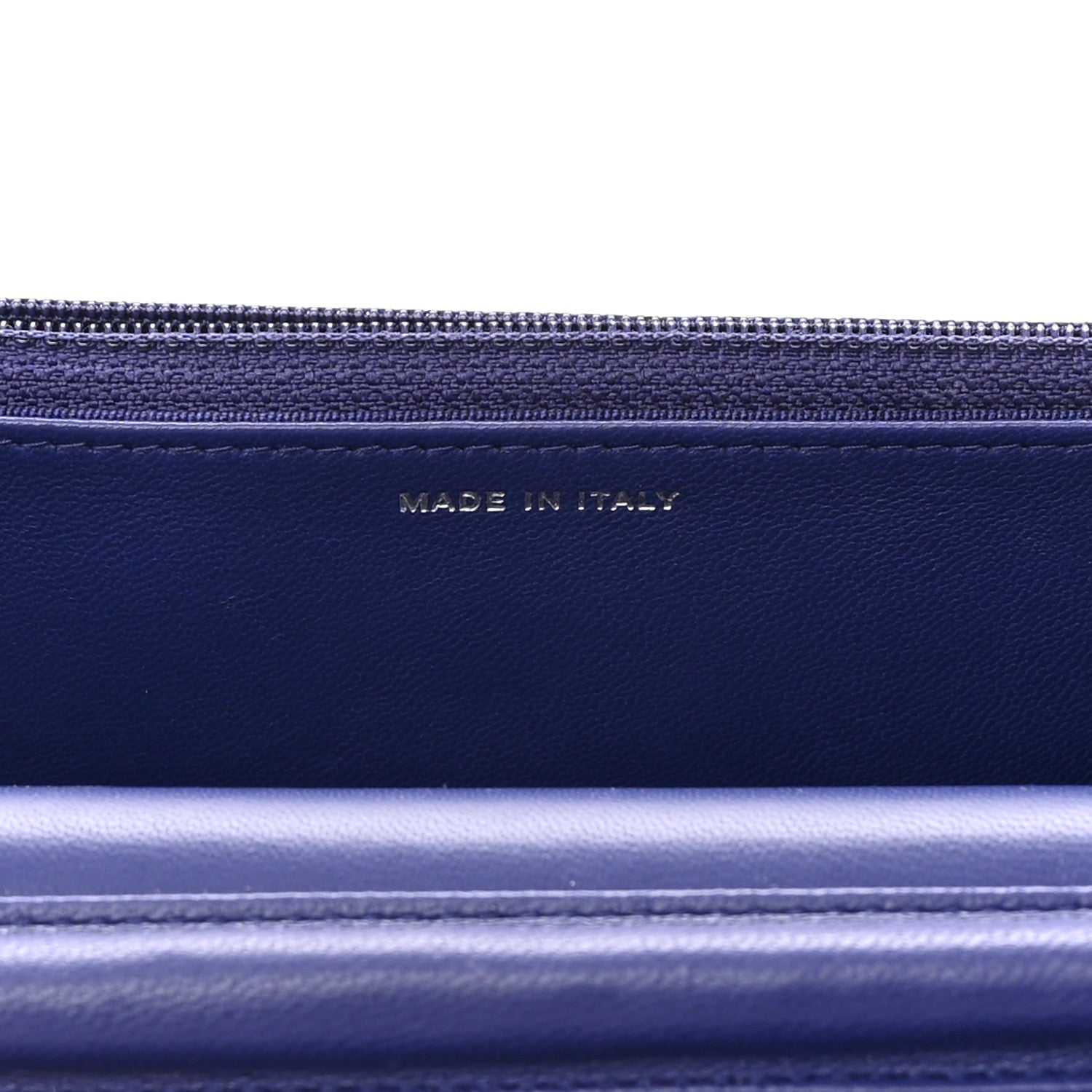 Chanel Lambskin Quilted Wallet On Chain WOC Blue 7 of 16