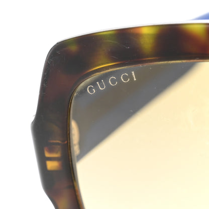 Gucci Acetate Square Frame Web Glitter Sunglasses GG0036S Brown Blue 7 of 7