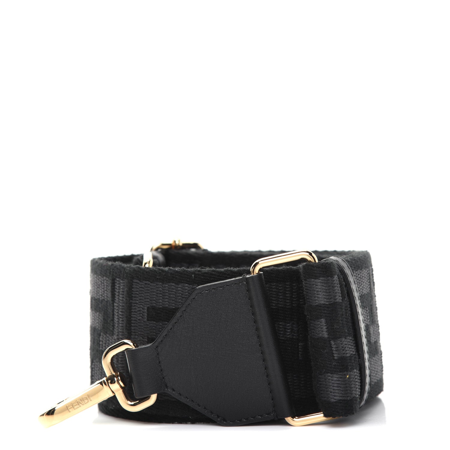 Fendi Ribbon Vitello Seta FF 1974 Adjustable Strap You Black 1 of 8
