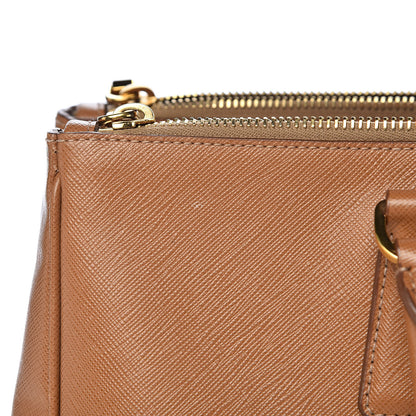Prada Saffiano Lux Large Galleria Double Zip Tote Caramel 14 of 20