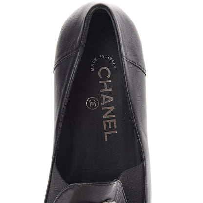 Chanel Lambskin CC Loafers 36 Black 9 of 16