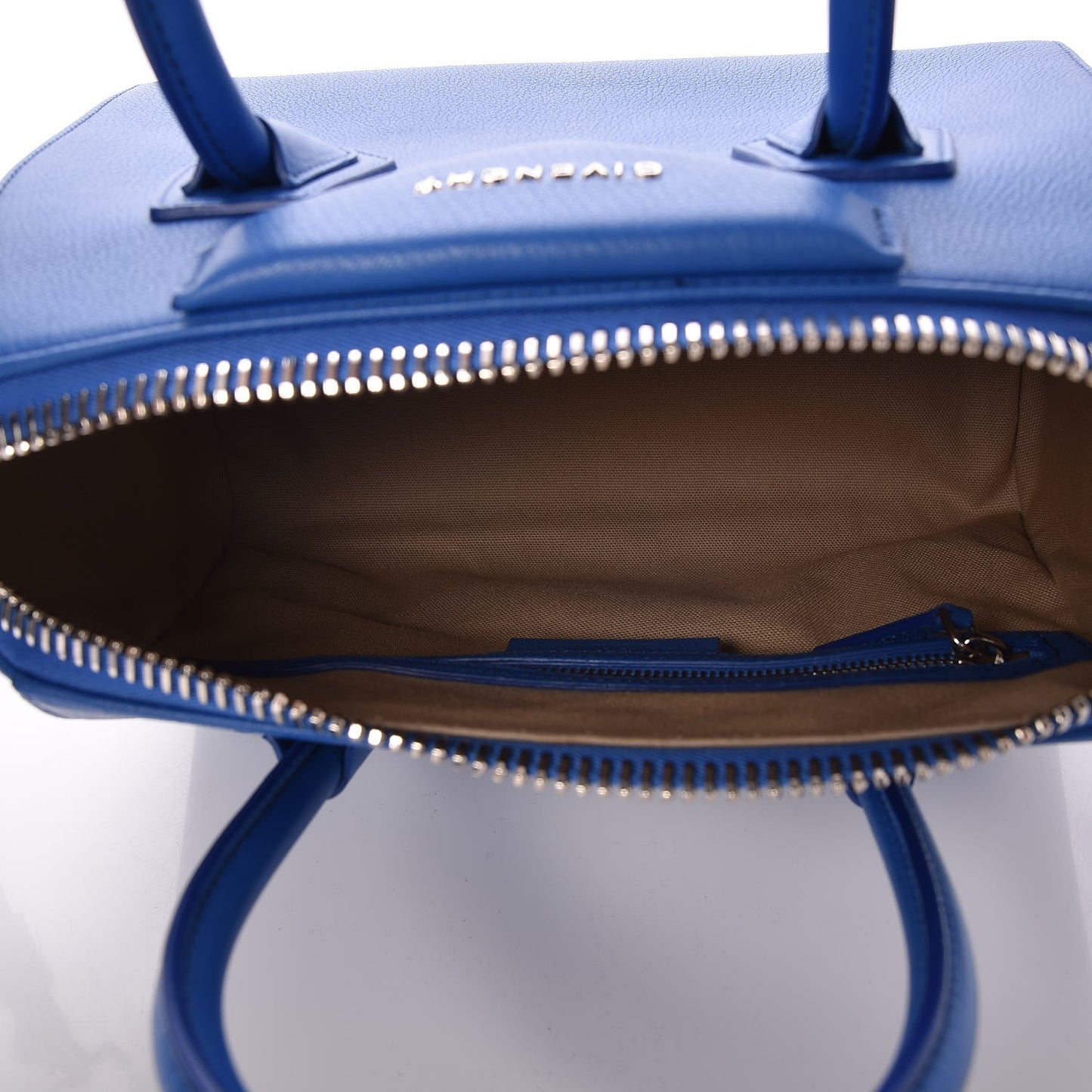 Sugar Goatskin Small Antigona Indigo Blue