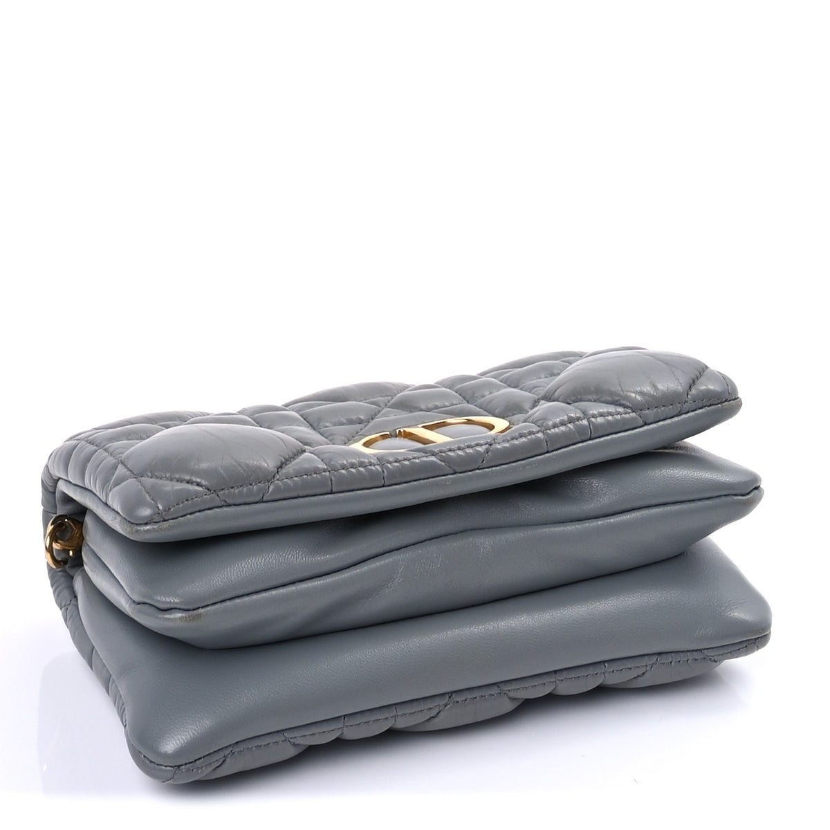 Christian Dior Calfskin Macrocannage Mini Caro Bag Grey 3 of 8