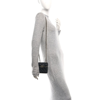 Chanel Lambskin Quilted Small Box With Chain Black 2 of 14