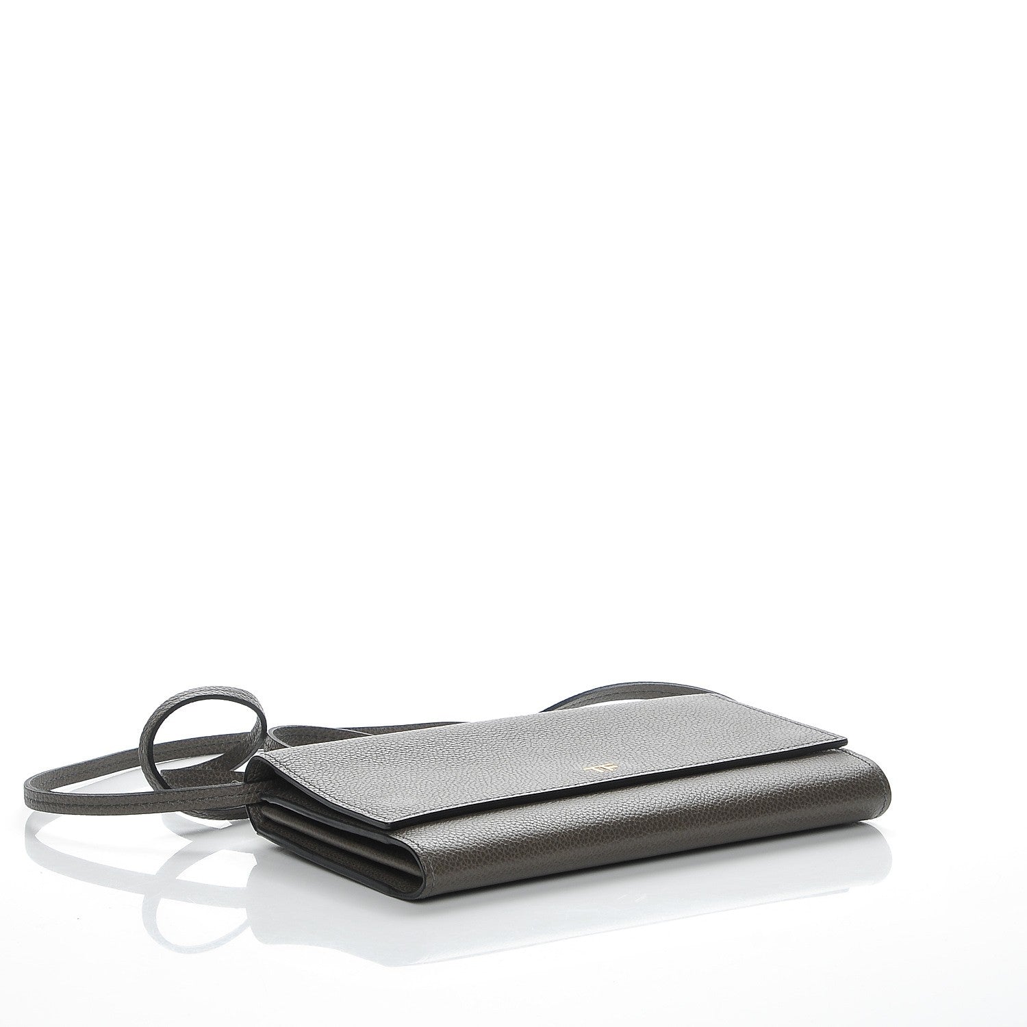 Tom Ford Pebbled Calfskin Wallet On Strap Graphite 4 of 7