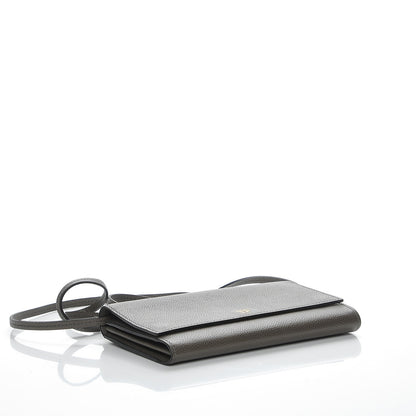 Tom Ford Pebbled Calfskin Wallet On Strap Graphite 4 of 7