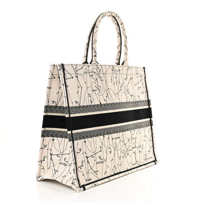 Christian Dior Canvas Embroidered Large Zodiac Book Tote Latte Multicolor 2 of 7