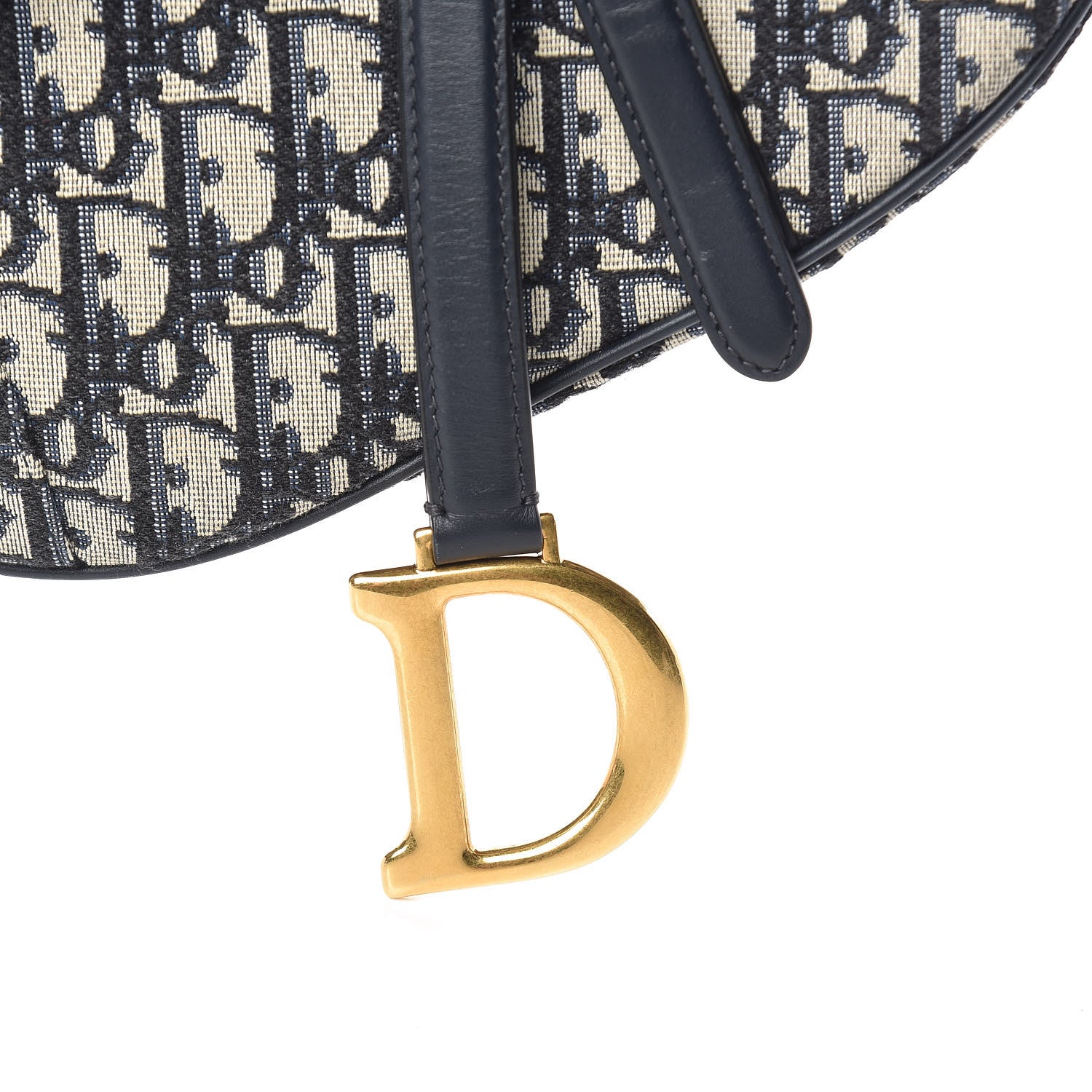 Christian Dior Oblique Saddle Bag Blue 10 of 11