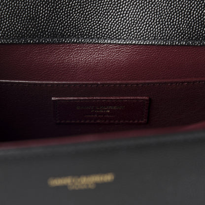 Saint Laurent Grain de Poudre Medium Classic Monogram Cassandra Top Handle Black Rouge Legion 10 of 11