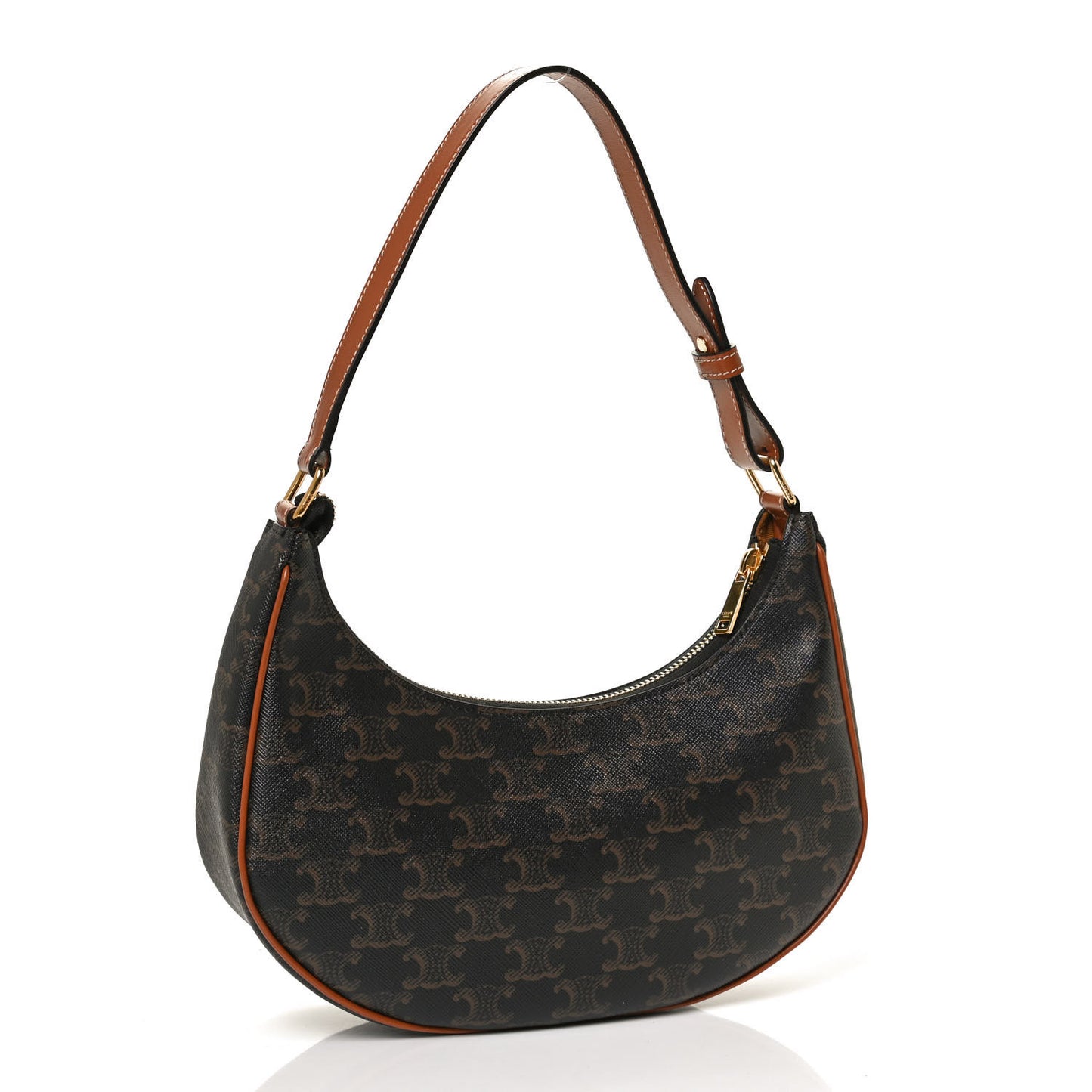 Triomphe Canvas Calfskin Ava Shoulder Bag Tan