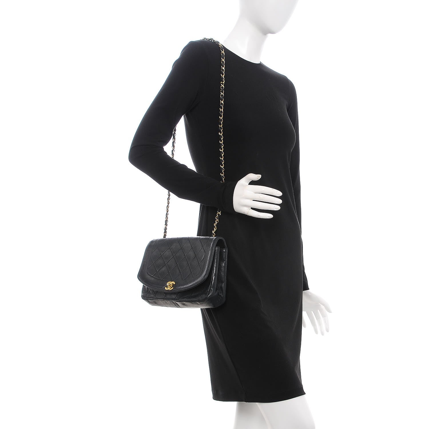 Chanel Lambskin Quilted Medium Single Flap Black 2 of 15