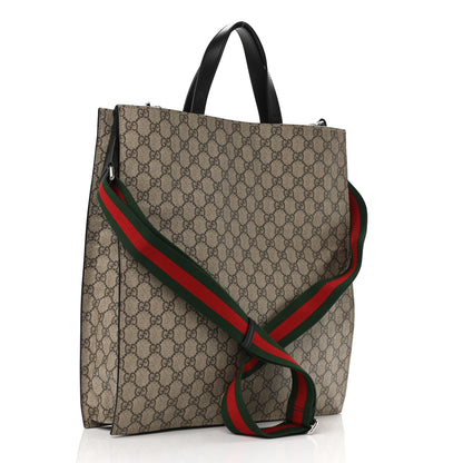 Gucci Soft GG Supreme Monogram Web Vertical Tote Black 3 of 10