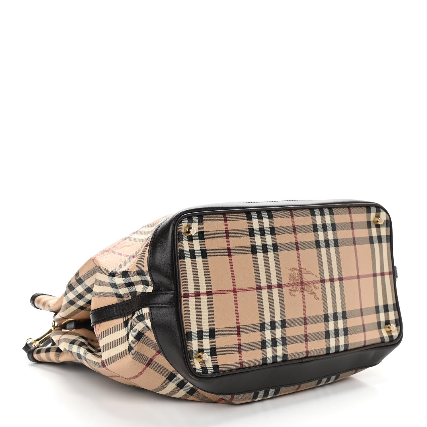 Burberry Haymarket Check Medium Golderton Tote Chocolate 4 of 9