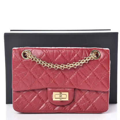Chanel Aged Calfskin Quilted 2.55 Reissue Mini Flap Red 10 of 10