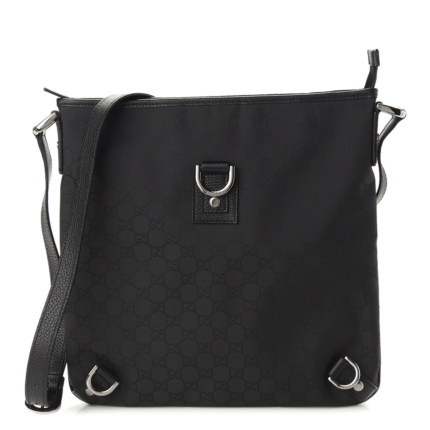 Nylon Monogram Abbey Messenger Bag Black