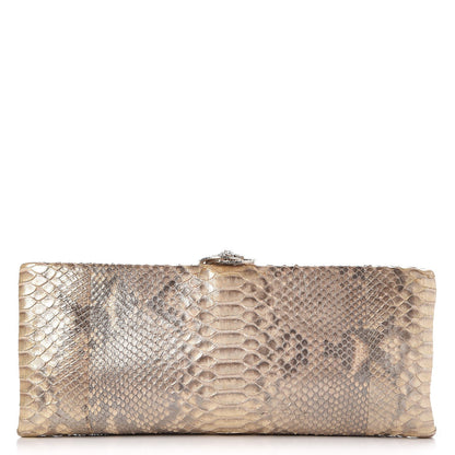 Chanel Metallic Python Crystal CC Clutch Gold 1 of 10