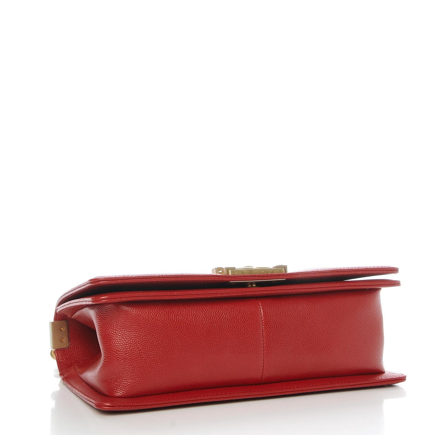 Caviar Chevron Quilted Medium Boy Flap Red