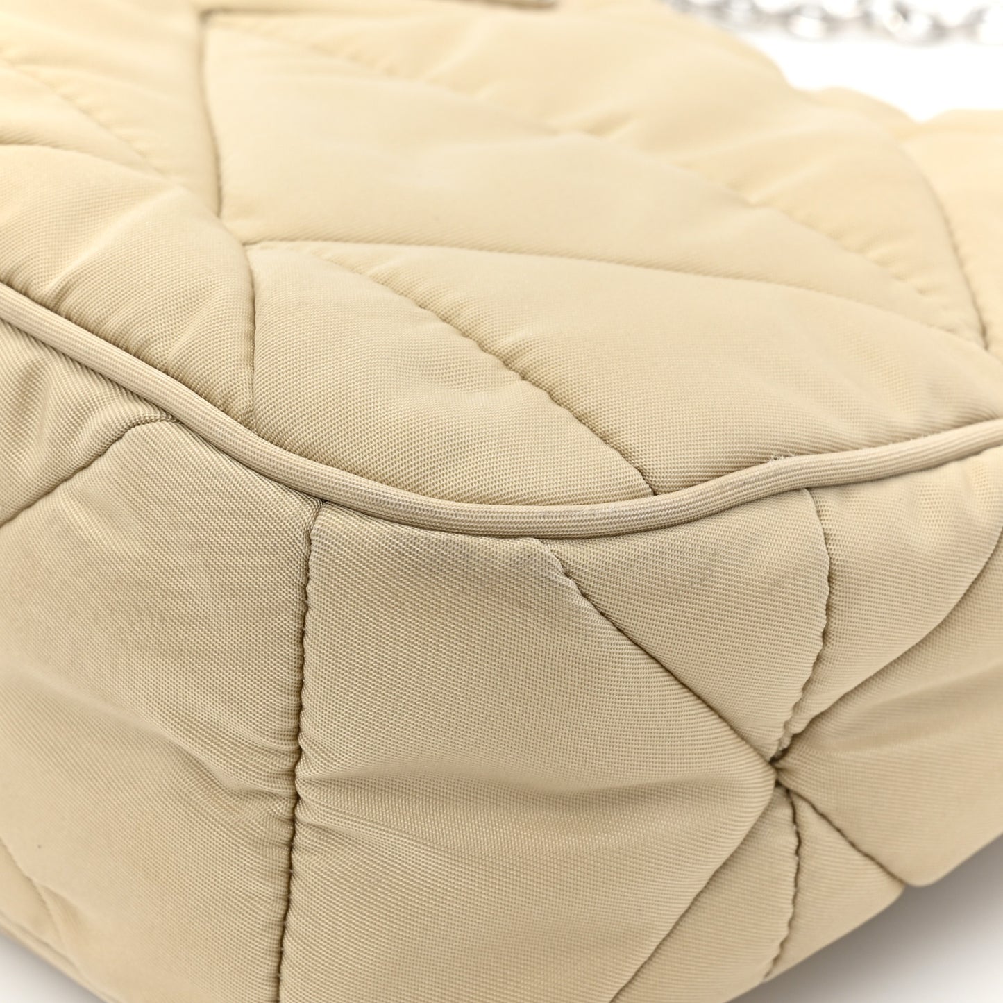 Re-Nylon Triangle Quilted Padded Patchwork System Shoulder Bag Deserto