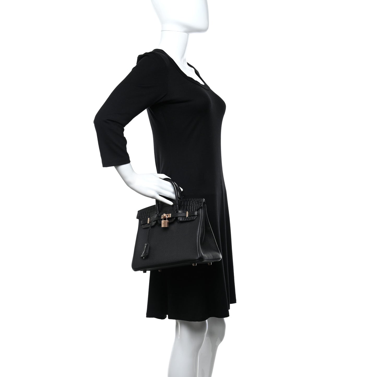 Togo Matte Alligator Birkin Touch 25 Black