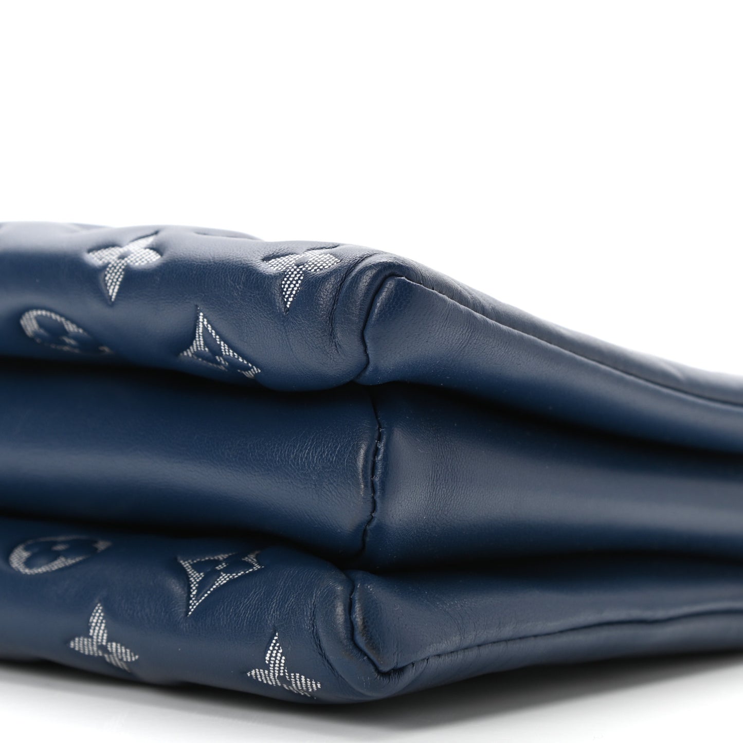 Lambskin Embossed Monogram Coussin PM Denim Blue