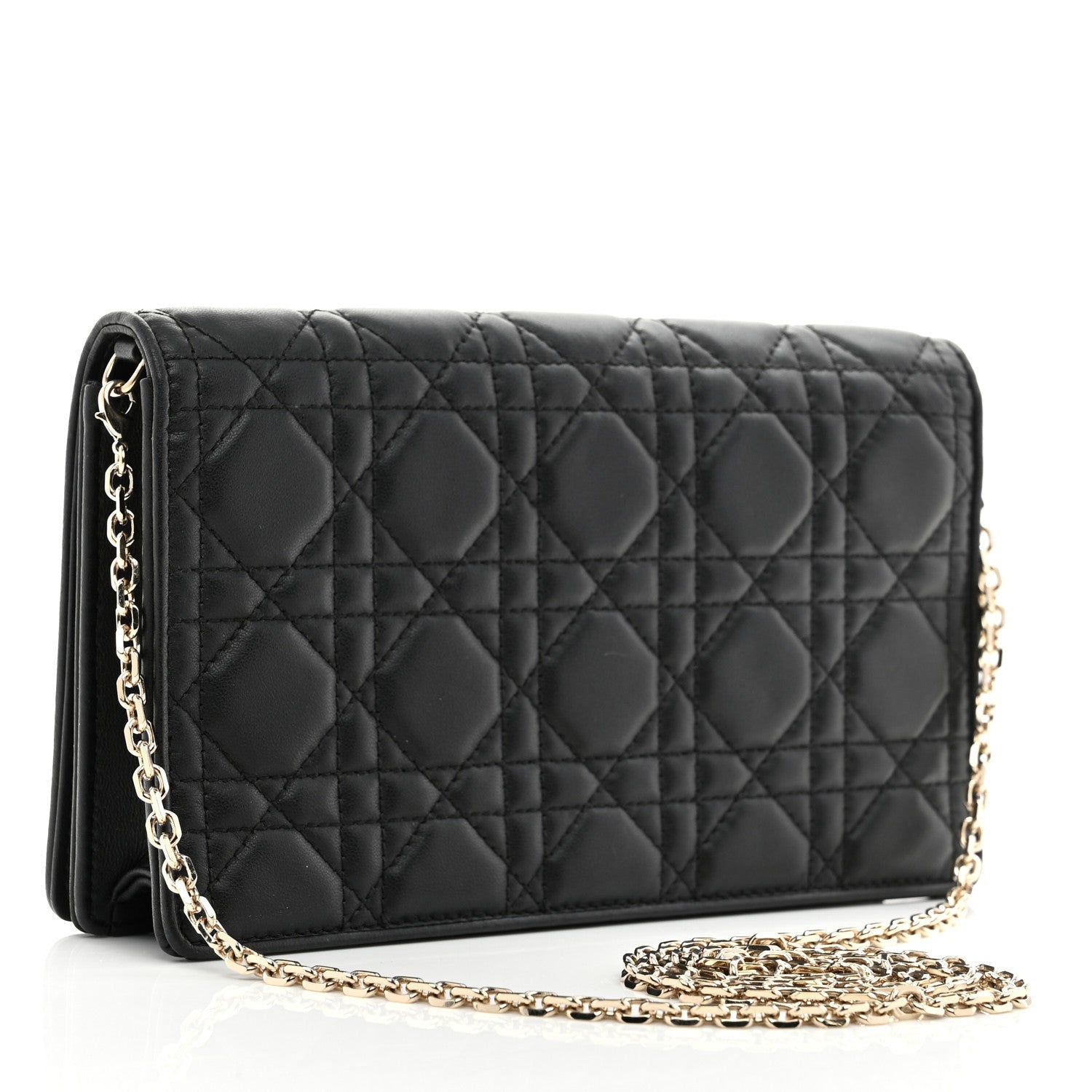 Christian Dior Lambskin Cannage Lady Dior Pouch Black 4 of 7