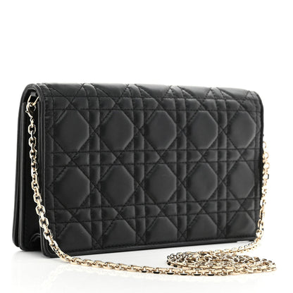 Christian Dior Lambskin Cannage Lady Dior Pouch Black 4 of 7