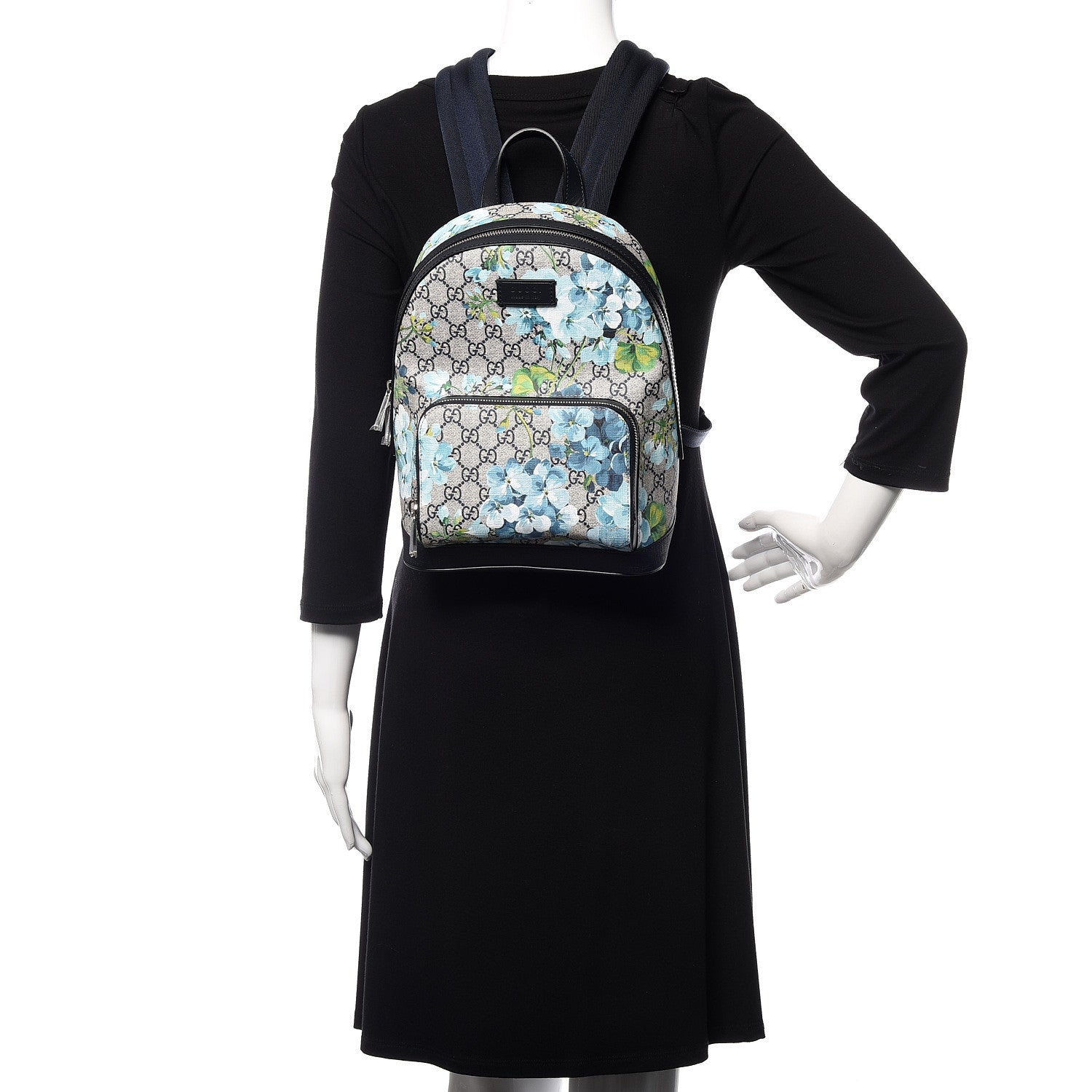 Gucci GG Supreme Monogram Blooms Small Day Backpack Blue 2 of 10