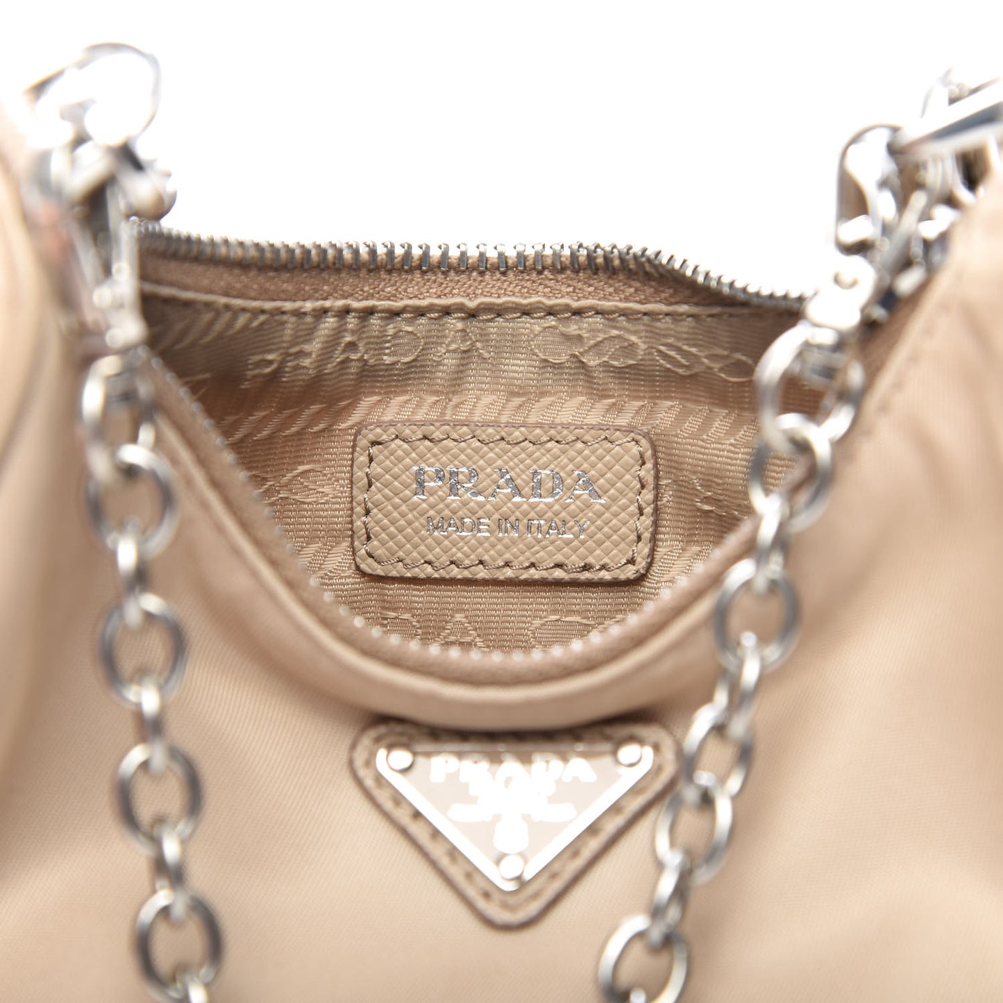 Tessuto Nylon Saffiano Mini Re-Edition 2000 Shoulder Bag Cammeo