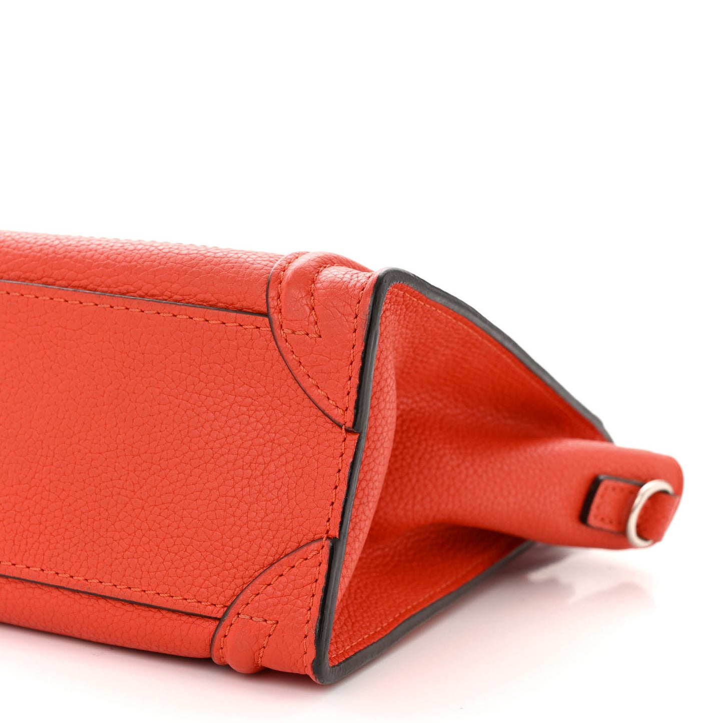 Drummed Calfskin Nano Luggage Vermillion