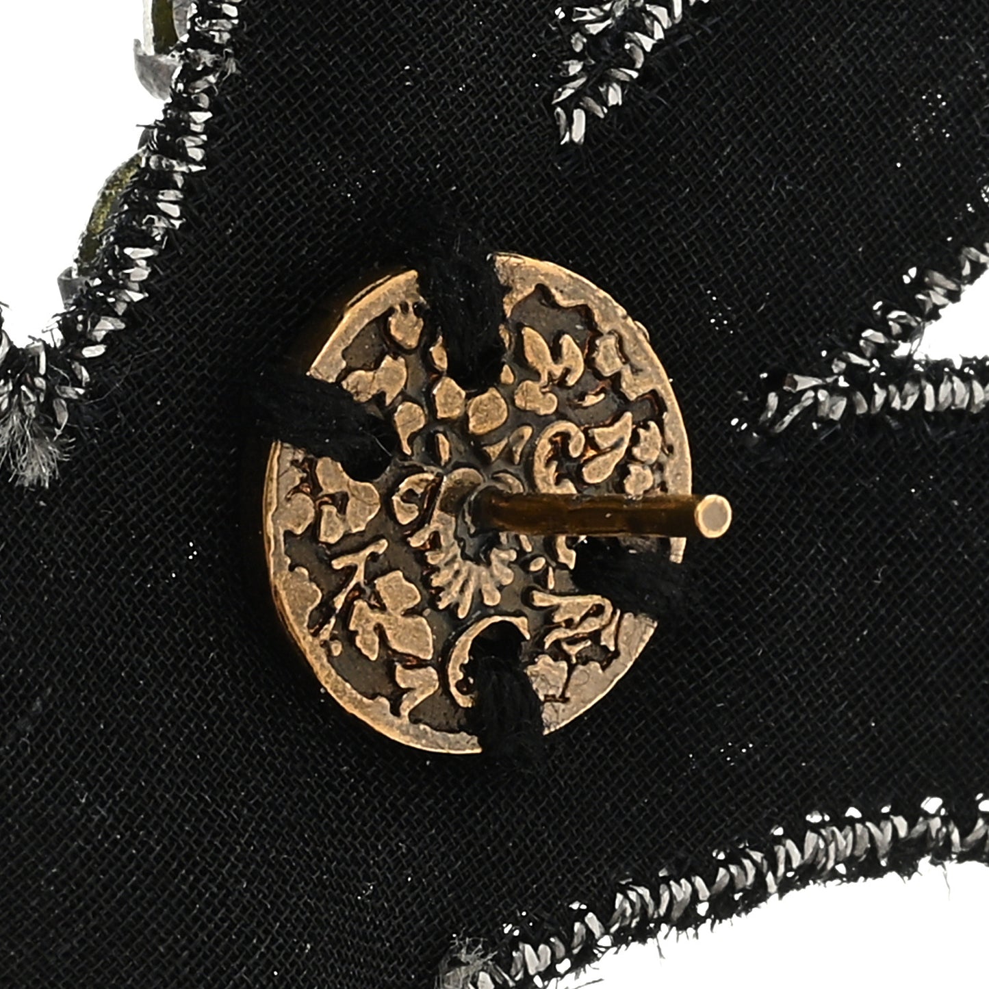 Metal Crystal Embroidered Bow Earrings Multicolor