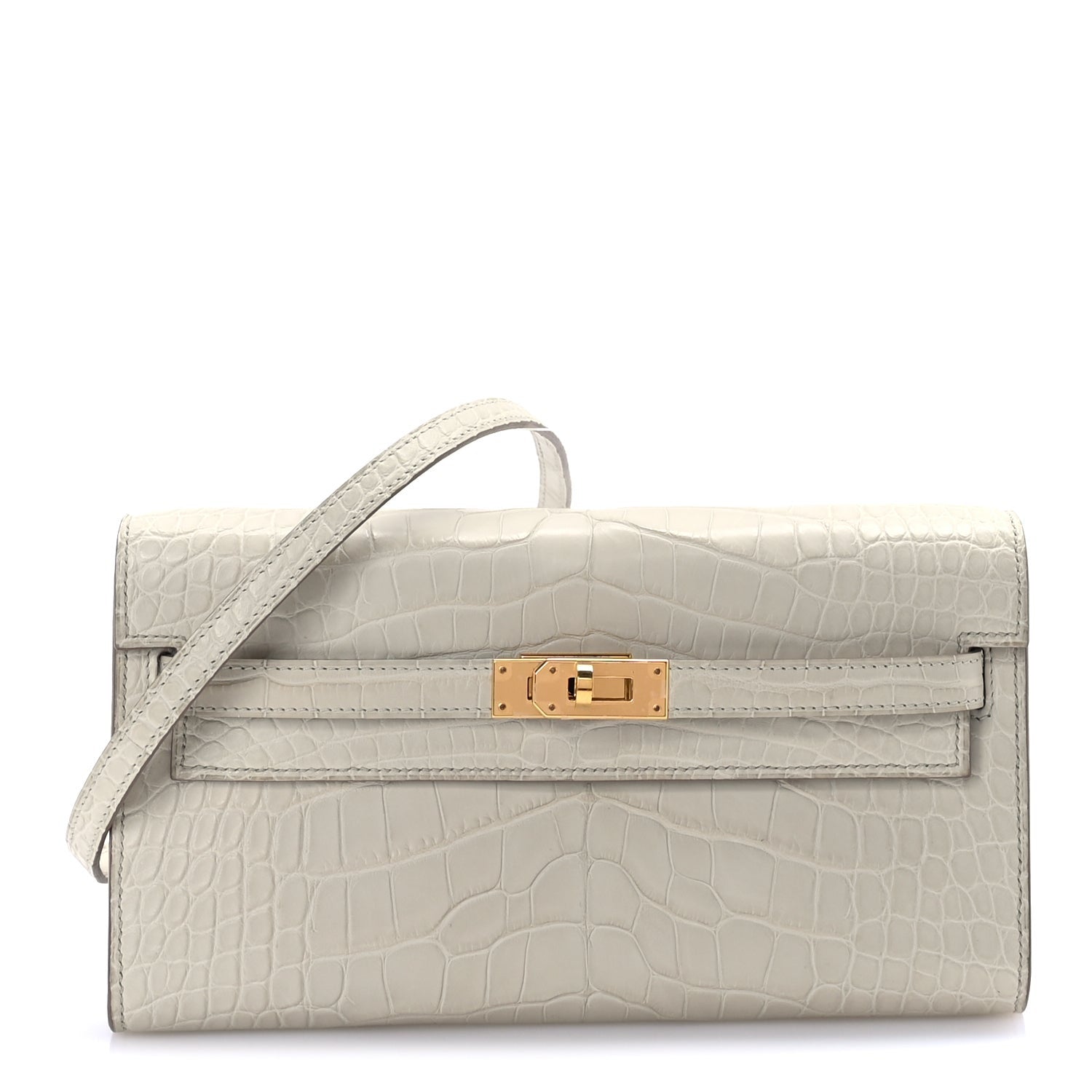 Hermes Matte Alligator Kelly Wallet To Go  Betton 1 of 7