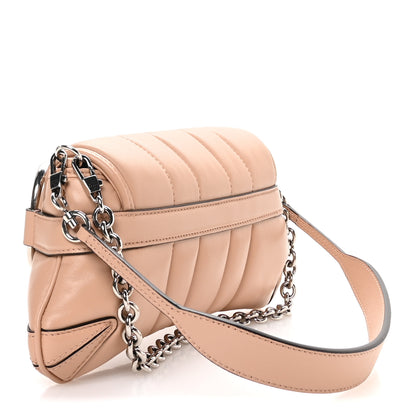 Gucci Nappa Vertical Matelasse Small Maxi Horsebit Chain Shoulder Bag Beige 3 of 11