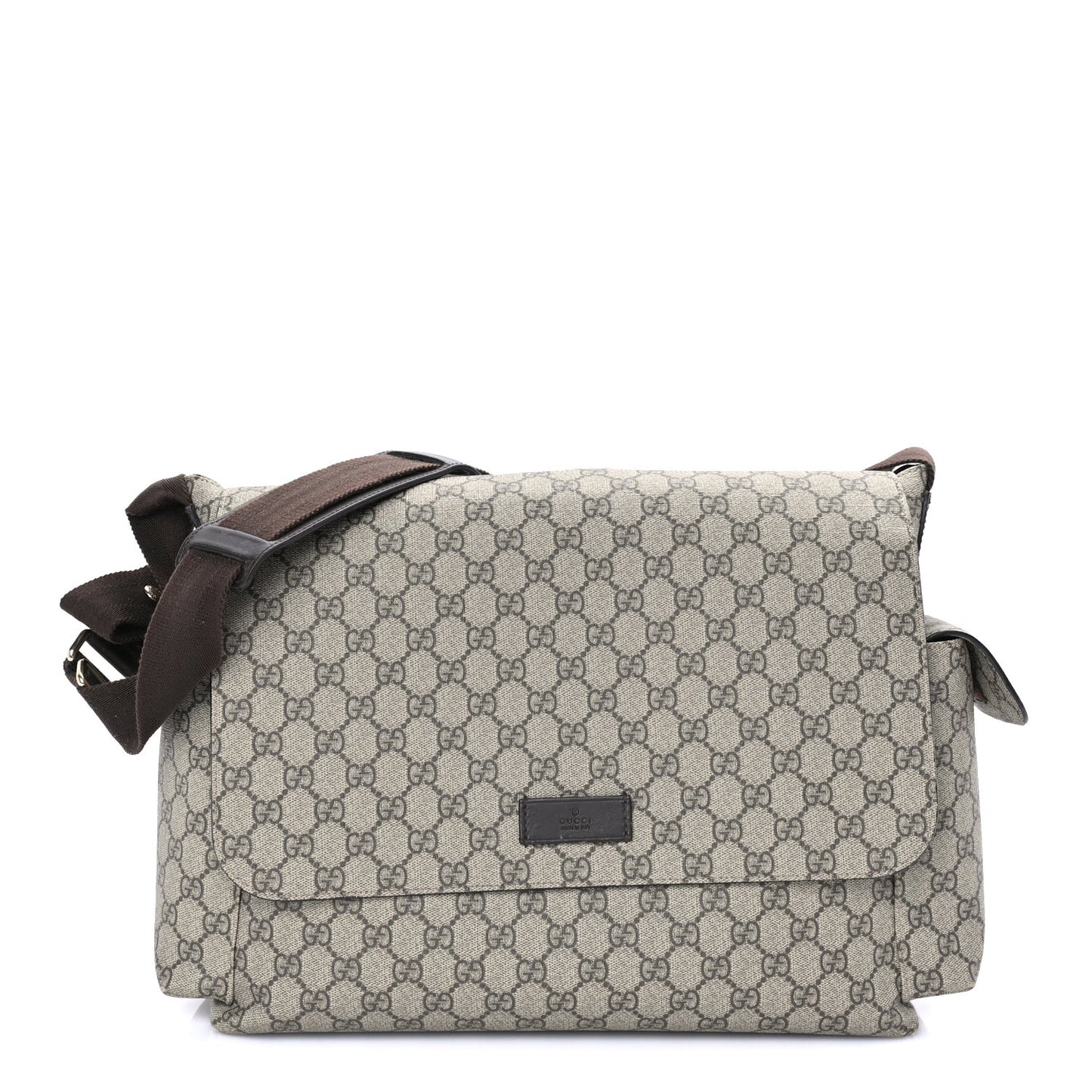 GG Plus Monogram Messenger Diaper Bag  Dark Brown