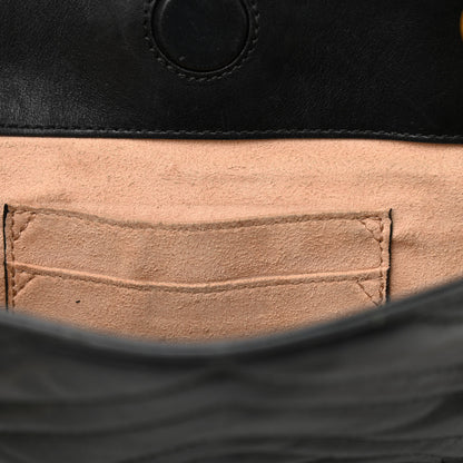 Gucci Calfskin Matelasse Medium GG Marmont Open Top Shoulder Bag Black 10 of 10