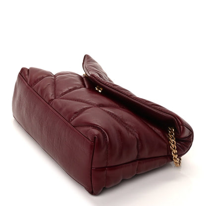 Saint Laurent Shiny Calfskin Quilted Toy Loulou Puffer Monogram Chain Satchel Dark Ruby 8 of 8