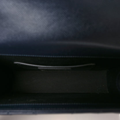 Saint Laurent Grain De Poudre Matelasse Chevron Medium Monogram Satchel Blue 5 of 8