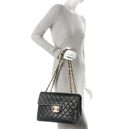 Chanel Lambskin Quilted XL Jumbo Single Flap Black 2 of 8